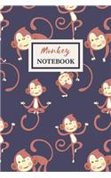 Monkey Notebook: Cute Gift Journal for Girls College-Ruled 120-page Blank Lined Notebook 6 x 9 in (15.2 x 22.9 cm)