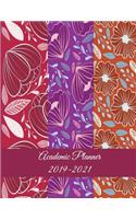 Academic Planner 2019-2021: Red Color Flowers, Three year Academic 2019-2020 Calendar Book, Weekly/Monthly/Yearly Calendar Journal, Large 8.5" x 11" Daily journal Planner, 36 M