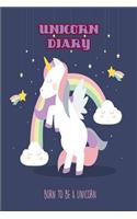 Unicorn Diary: Unicorn 2019 Cute Daily Planner Diary a Day to a Page