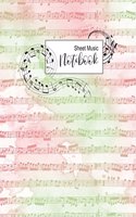 Sheet Music Notebook: Blank Sheet Music Notebook, Pretty Music Note Cover, Staff Paper, Musician Notebook, 12 Stave, 100 Sheets/200 Pages, 8.5 x 11
