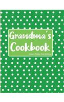 Grandma's Cookbook Green Polka Dot Edition
