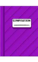 Composition: Softcover Notebook: Unique Purple Design College Ruled Lined Pages Book (7.44 X 9.69)