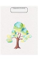 Composition Notebook Watercolor Tree Design Vol 4