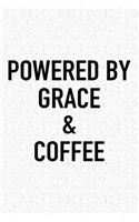 Powered by Grace and Coffee: A 6x9 Inch Matte Softcover Journal Notebook with 120 Blank Lined Pages and a Funny Caffeine Loving Cover Slogan