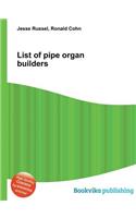 List of Pipe Organ Builders