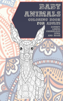Baby Animals - Coloring Book for adults - Donkey, Lemur, Chameleon, Lynx, and more