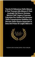 Tavole Di Riduzione Delle Misure E Pesi Toscani Alle Misure E Pesi Analoghi Del Nuovo Sistema Metrico Dell' Impero Francese Calcolate Per Ordine Del Governo Dalla Commissione Stabilita Con Decreto Della Giunta Imperiale in Data Del Primo Di Luglio