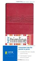 NIV Italian Duo-Tone Trimline Bible, Cherry/Cherry