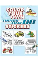 Color Your Own Things That Go Stickers