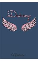 Darcey Notebook: A beautiful personalized angel wings soft cover notebook with 100 lined pages in 6x9 inch format. Personal Diary Personalized Journal Customized Jou