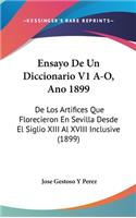 Ensayo de Un Diccionario V1 A-O, Ano 1899
