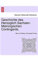 Geschichte Des Herzoglich Sachsen-Meiningischen Contingents.