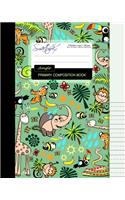 Primary Composition Book: Creative Writing / Handwriting Journal [ D'Nealian Ruled * Large Notebook * Times Tables * Elephants, Giraffes & Tigers ]