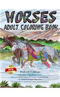 Horses Adult Coloring Book