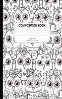 Composition Notebook with Coloring Owls