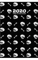 2020 Week To View Diary: Skull and bones themed diary (Black) with week to view and month to view planners. Includes habit tracking and goal management. Budget and expenses,
