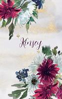 Kinsey: Personalized Journal Gift Idea for Women (Burgundy and White Mums)