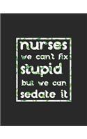 Nurses can't fix stupid but we can sedate it