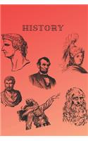 Notebook with squared paper 240 pages, 6x9 School Notebook, bilateral, two-sided, History, Biology