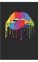 LGBT Rainbow Lips: Dotted Bullet Notebook (6" x 9" - 120 pages) LGBT Pride Themed Notebook for Gift / Daily Activity Journals / Diary