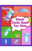 Blank Comic Book for Kids: Unicorn Adventures Notebook