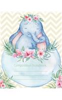 Composition Notebook: Elephant Fashion Wide Ruled Line Paper Legal Ruled Notebook Writing Book For Elementary Grammar Home School Kids