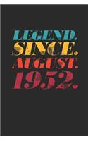 Legend Since August 1952: Graph Paper Notebook - 67th Birthday Gift or th Anniversary Gift Idea