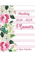 2020-2029 Monthly Planner 10 Year calendar