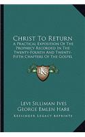Christ To Return