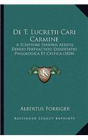 De T. Lucretii Cari Carmine