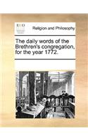 The daily words of the Brethren's congregation, for the year 1772.