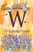 2020 Weekly Planner - Monogram Queen Bee Initial 