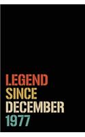 Legend Since December 1977: Birthday Gift For Who Born in December 1977 - Blank Lined Notebook And Journal - 6x9 Inch 120 Pages White Paper