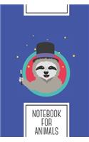 Notebook for Animals: Lined Journal with Magican Sloth with wand Design - Cool Gift for a friend or family who loves wizard presents! - 6x9" - 180 White lined pages - You