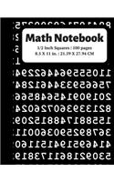 Math Notebook: 1/2 inch Square Graph Paper for Students and Kids, 100 Sheets (Large, 8.5 x 11)