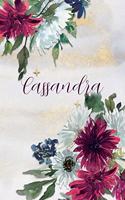 Cassandra: Personalized Journal Gift Idea for Women (Burgundy and White Mums)