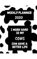 Cow Weekly Planner 2020: Cow Print Gift Ideas For Men & Women - Cool Weekly Planner For Farmers With To Do List & Notes Sections