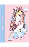 Unicorn Notebook: Journal and Wide lined Notebook for Girls and Boys- Composition Size (8.5x11) With Lined and Blank Pages, Perfect for Journal, Doodling, Sketching a