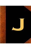Monogram J Personalized School Composition Book Vintage Style 130 Pages: (Notebook, Diary, Blank Book)(Personalized Monogram Composition Notebooks)