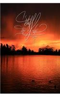 Stuff to Do: 6x9 Inch Lined Journal/Notebook to Help You Get Things Done - Stunning, Sunset, Red, Sky, Nature, Water, Lake, Calligraphy Art with Photography