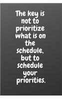 The Key Is Not to Prioritize What Is on the Schedule, But to Schedule Your Priorities.