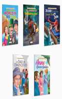 Evergreen Illustrated Classics : 20,000 Leagues Under the Sea, A Tale of Two Cities and more - Classic adventure stories for children, Children's learning books, Kids Story book | Pack of 5 books