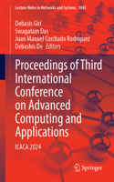 Proceedings of Third International Conference on Advanced Computing and Applications