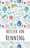 Notizen von Henning: Liniertes Notizbuch für deinen personalisierten Vornamen