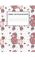 Primary Composition Notebook: Poodle Story Paper Journal for Kids, Girls, School, and Students To Learn How To Draw and Write - 120 Pages - Dashed Midline with Picture Space Work