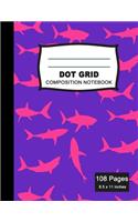 Dot Grid Composition Notebook: Beautiful and Large (8.5 x 11 inches) - 100+ Dotted Pages Black Dotted Notebook - Journal for School and College Students, Artists, Planners, and De