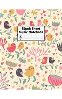 Blank Sheet Music Notebook: Easy Blank Staff Manuscript Book Large 8.5 X 11 Inches Musician Paper Wide 12 Staves Per Page for Piano, Flute, Violin, Guitar, Trumpet, Drums, Cell