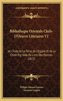 Bibliotheque Orientale Chefs-D'Oeuvre Litteraires V1
