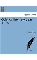 Ode for the New Year 1716.