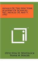 Annals of the New York Academy of Sciences V67, Article 10, May 9, 1957